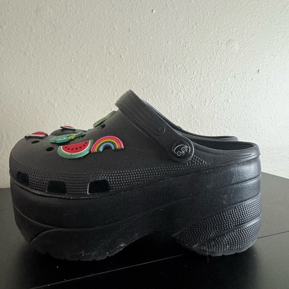 Women Size 8 Black Platform Clogs